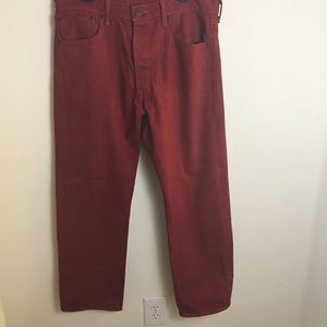 Red Levi jeans